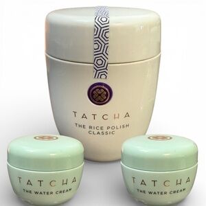 Tatcha (1) Rice Polish Classic and (2) Water Cream